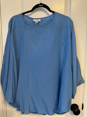 Blusa Top Dolman Azul Grande Caballete M a L Talla Grande Ajuste y Color Muy Favorecedor Nueva con Etiquetas Foto 1 de 4