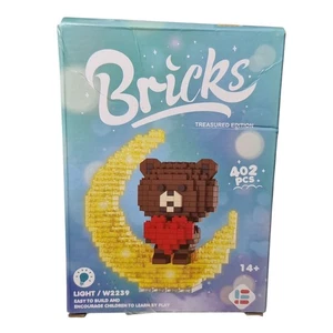 Luminous DIY Light Up Brown Bear Bricks Set, 402 Pcs, New - Picture 1 of 3