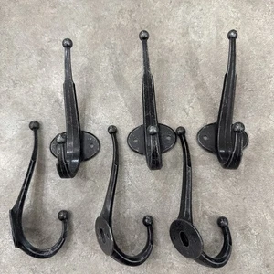 Ikea Leksvik Hanging Wall Hooks Set of 6 Towel Coat Hat Rack Hooks Black - Picture 1 of 4