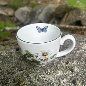 Worcester Herbs Tea Cup Feaverfew/Wild Thyme Blue Butterfly FREE SHIPPING - Picture 1 of 15