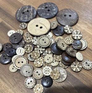 Selling Out! 50g Mix Of Coconut Shell Buttons (7) - Australian Supplier - Picture 1 of 3