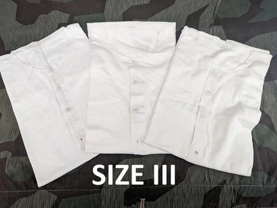 Original Segunda Guerra Mundial Alemán No Emitido Wehrmacht Blanco Bajo Camisa Talla III R.B.Nr Uniforme Foto 1 de 4