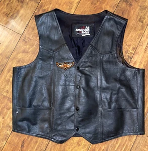Harley Davidson All American Rider Black Leather W/ Harley Patches Size XXXL - Picture 1 of 12