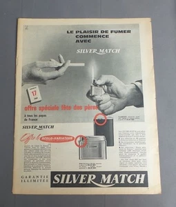 PUB PUBLICITE ANCIENNE ADVERT CLIPPING 170817 / BRIQUET SYLVER MATCH REGLO-VARIA - Imagen 1 de 1