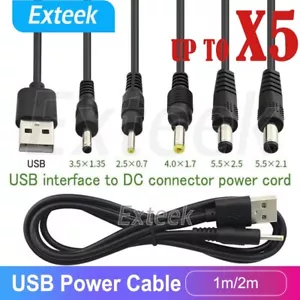 USB to DC 5.5mm*2.5/5.5*2.1/4.0*1.7/3.5*1.35/2.5*0.7 5V Barrel Jack Power Cable - Picture 1 of 11