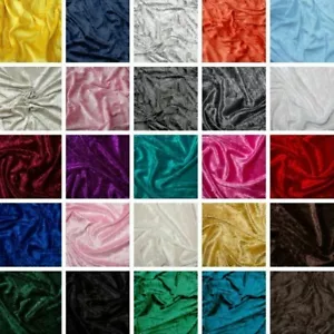 Crushed Velvet Fabric Dress Craft Stretch Velour Material 150cm Wide - Picture 1 of 43