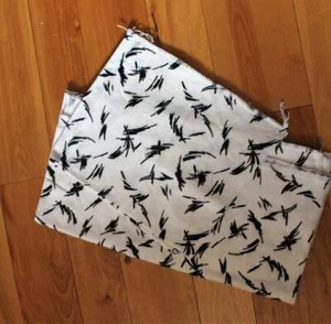 Vintage Black and White Fabric Fun Retro 70's Fabric Blend Yard Goods Remnant - Picture 1 of 7