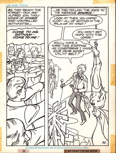 BATMAN ORIGINAL COMIC ART COLORING BOOK WHITMAN 1980 JOKER ROBIN PAGE