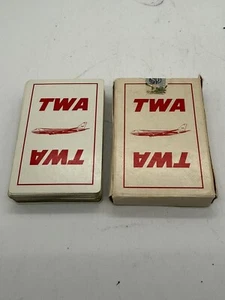 Vintage TWA Trans World Airlines Advertising Deck Playing Cards In Original Box - Picture 1 of 6