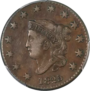 1825 Large Cent PCGS VF35 N.3 R.4- Superb Eye Appeal Strong Strike - Picture 1 of 4