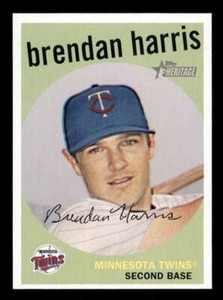 2008 Topps Heritage #61 Brendan Harris (Green Back) SP Twins GB z 