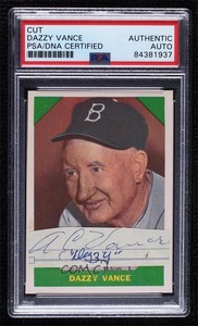 1960 Fleer Baseball Greats Dazzy Vance #51 PSA Authentic PSA/DNA Cert Auto HOF