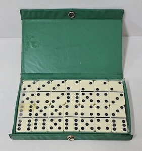Vintage Dominoes Green Case Complete Set of 28 Still Sealed Strategy Game - Picture 1 of 8
