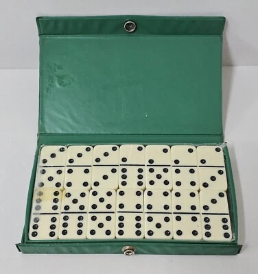Vintage Dominoes Green Case Complete Set of 28 Still Sealed Strategy Game - image 1 of 4