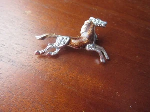 Broche prendedor vintage de plata de ley de Alemania marcasita caballo - Imagen 1 de 4