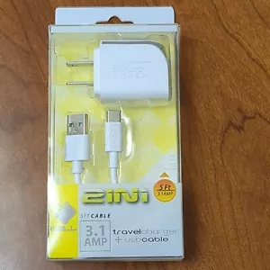 2-in-1 Package: 2 USB Ports Wall Charger and 5 Ft Type C Cable 3.1 amp NEW - Picture 1 of 8