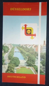 1950's Dusseldorf Germany Deutschland street map Shell gas oil late 50's trip - Picture 1 of 3