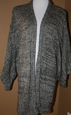 Willow & Clay Heathered Gray LS Long Cardigan Sweater NWT M L - Image 1 of 4