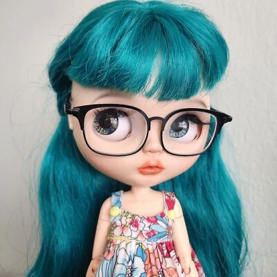 Metal Glasses for Blythe Black Frame Sunglasses 1/6 Ooak BJD Accessories - Image 1 of 4