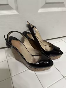Christian Louboutin Deep Burgundy Une Plume Espadrille Wedge Sandals. Sz. 41/10. - Picture 1 of 13