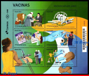 22-19 BRAZIL 2022 VACCINES, HEALTH, MEDICAL, COW, S/S MNH