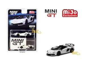 1/64 MINI GT LAMBORGHINI AVENTADOR SVJ ROADSTER BIANCO CANOPUS MGT00224 - Picture 1 of 5