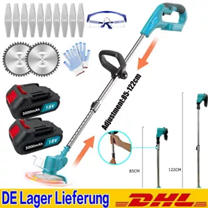 2Akkus Elektro Akku Rasentrimmer Freischneider Motorsense Für Makita 18V +122CM - Bild 1 von 18