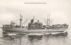 Newport RI Rhode Island, USS Grand Canyon AD-28 US Navy Foto, Vintage Postkarte - Bild 1 von 2