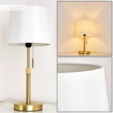 goldfarbene Wohn Schlaf Zimmer Leuchten Stoff weiß Retro Lese Nacht Tisch Lampen