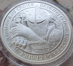 2 Oz Silbermünze Destiny Knight Shield Serie Schicksal ist keine Frage des Zufalls - Bild 1 von 2