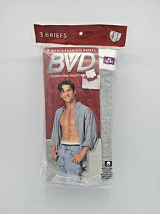 1996 B.V.D 3 Pack Mens Fashion Colors XL Vintage Briefs Underwear Made USA - Picture 1 of 2