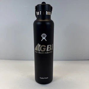 Hydro Flask 24 oz bottiglia bocca standard con tappo di paglia flessibile - nero inciso - Foto 1 di 7