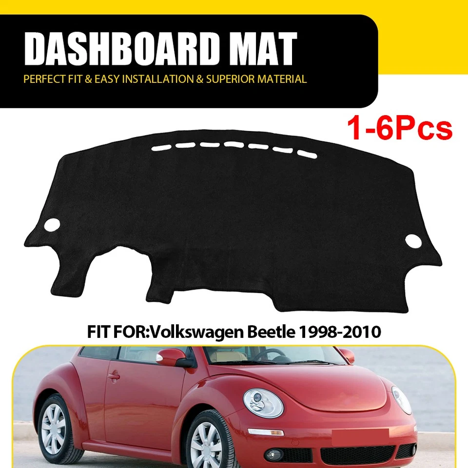Cubierta de tablero de instrumentos para Volkswagen Beetle 1998-2010 alfombrilla alfombra almohadilla 1-6 piezas Foto 1 de 4
