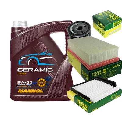MANN Inspektionspaket 5L MANNOL Ceramic 5W-30 für Nissan Tiida Schrägheck 1.5 - Bild 1 von 4