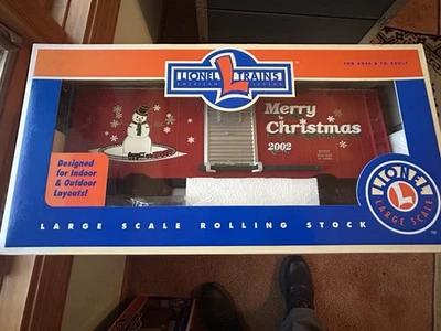Lionel 8-87023 Christmas 2002 Large Gauge (G Gauge) 40’ Boxcar, New, Rare! - Image 1 of 4