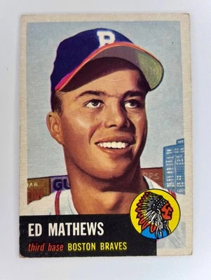 1953 Topps Baseball Ed Mathews #37 - Imagem 1 de 2