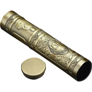 Metal Buddha Statue Cigarette Box Storage Tube Small for Miss Accessory - Picture 1 of 12
