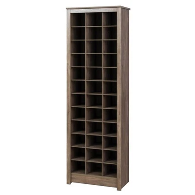 Prepac Space-Saving Engineered Wood Shoe Storage Cabinet in Drifted Gray Foto 1 de 4