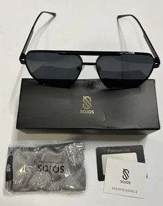 Occhiali da sole SOJOS retrò oversize quadrati polarizzati per donna uomo tonalità vintage - Foto 1 di 4