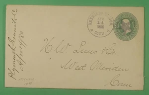 DR WHO 1880 DPO REYNOLDS BRIDGE CT 1874-1910 FANCY CANCEL STAR STATIONER R11876 - Picture 1 of 2