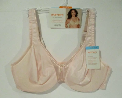 Warners bra signature support satin underwire size 42 C style 35002A Rosewater - Image 1 of 3