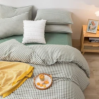 Green Gingham Comforter Set Plaid Comforter Set 3 Queen 03 - Green Gingham - Image 1 of 4