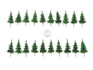 NEW LOW PRICE 20 PINES: All 2" Model Trees Scenery N, HO 15mm - 28mm BASE BASING - Picture 1 of 14