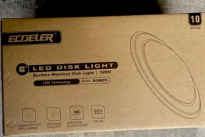 ECOELER 6inch LED Flush Mount Disc Light, 10Pk 16.5W Dimmable - Picture 1 of 3