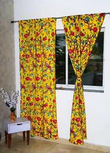 Baumwolle Fenstergardinen Boho Vögel 2 Flächen Set für Schlafzimmer 3 Größen, Wohnzimmer - Bild 1 von 10