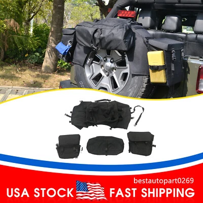 Tailgate Cargo Spare Tire Storage Bag Trash Pocket For Jeep Wrangler JK JKU 07+ Foto 1 de 4
