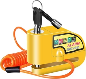 Motorcycle Bicycle Anti-theft Wheel Disc Brake Lock Security Alarm Waterproof - Picture 1 of 14