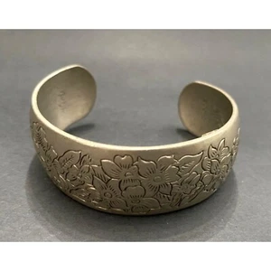 Vintage Kirk Stieff Pewter Cuff Bracelet VIOLET 900-2 - Picture 1 of 6