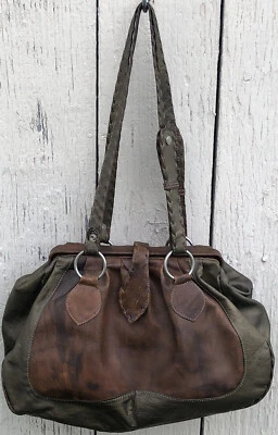 LL Leaders in Leather Made in Paraguay Dual Straps Shoulder Bag Brown and Bronze - Image 1 of 4
