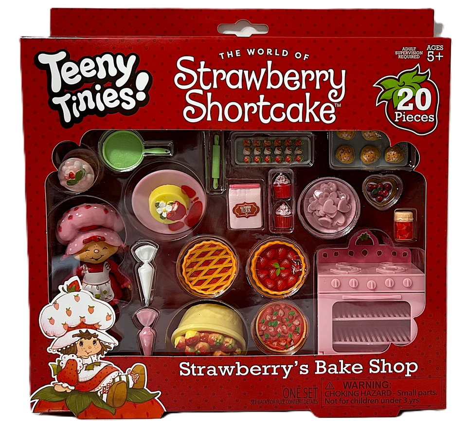 Teeny Tinies Strawberry Shortcakes Bake Shop Juego 20 Piezas Estilo Vintage Nuevo en Caja Foto 1 de 2